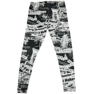 NWOT Britney Spears Newspaper Print Lyric Leggings – Juniors XL – Y2K It Girl